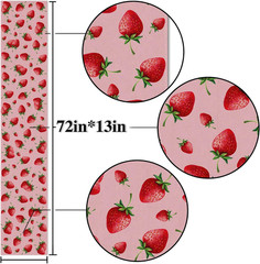 Strawberry Table Runner Summer Girl Baby Shower Birthday Party Decoration Home D