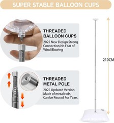 Upgraded Balloon Column Stand Kit, 7 Feet Height Adjustable Balloon Tower Pillar