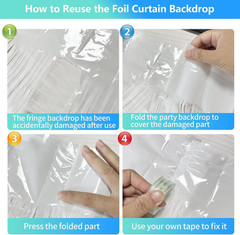 White Foil Fringe Backdrop Curtain 2 Pack 3.3X8.2 Ft, White Tinsel Streamers Bir