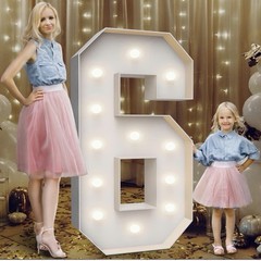 Teebloom 4FT Marquee Light Up Number 6 Large DIY Foam Board Kit Party Decor NEW