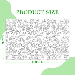 Dinosaur Themed Coloring Tablecloth for Kids Large Size Drawing Paper Coloring