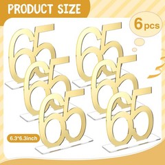 Mirror Gold 65th Birthday Decorations for Men and Women Acrylic Anniversary D…