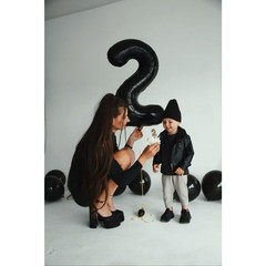 Black Number 2 Balloon 40 Inch, 2 Balloon Number, 2nd Birthday Decorations