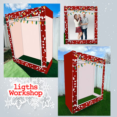 Christmas Photo Booth Backdrop 6,3×5,4ft,Holiday Decoration