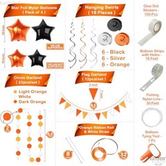 , 2025 Graduation Balloon Arch Kit 2025 – Huge, Pack of 168 | Orange and Black