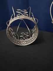 3—9.25 Inch Gold Wired Metal Crown Stand Party Decoration Centerpiece