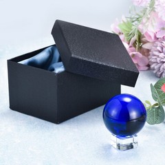 1Set 50mm/2″ K9 Crystal Ball Decorative Ball w Box and Crystal Stand Dark Blue