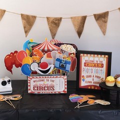 Carnival Photo Booth Props – 41-pc Photobooth Kit with 8 x 10-Inch Sign, 60 A…