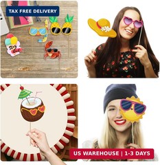 43Pcs Summer Party Decorations Photo Props, Summer Booth Props, Pool Decorations