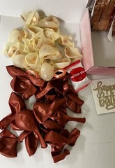 40th Birthday Tiara, 40” Mylar Baloons, Etc. 49 Piece Pink and Rose Gold Theme