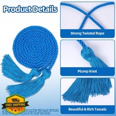 Graduation Honor Cords Tassels 25 Pcs 2026 Cyan High School College Graduate