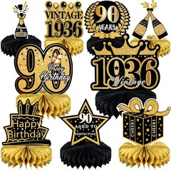 9 Pcs 90th Decoration for Men 90th Centerpieces for Tables Decorations Cheers…