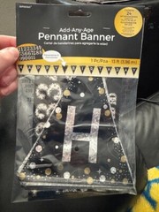 Amscan Add Any Age Pennant Banner 13ft. Party Supply Decoration New!!!