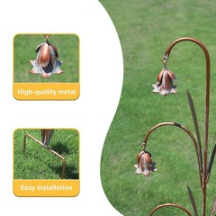 Gardens Metal Flowers with Bells for Outside Garden Art, Decorative Garden St…