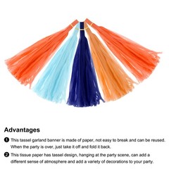 20Pcs 5 Colors Tassel Garland Banner with Rope