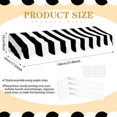 Waterproof Circus Awning Decor Farmers Market Decoration Black White 3D Striped