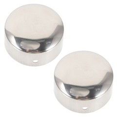 2Pcs Metal Handrail End Caps Stainless Steel Tube Protectors Silver