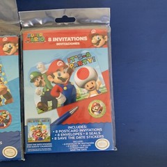SUPER MARIO CENTERPIECE TABLE DECORATING KIT, Invitations, Thank you cards &Conf