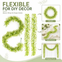 2PCS 5.8Ft Baby’s Breath Artificial Flowers – Fake Hanging Vine Garland, Faux