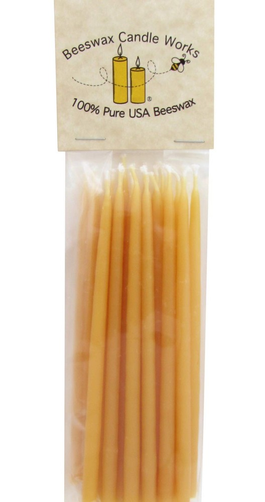 Beeswax Candle Works, 5-Inch Birthday Candles (Pack of 5 inch, Golden Yellow