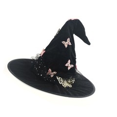 Carnivals Witch Hats Masquerades Ribbon Wizard Hats Adult Kids Witch Hats