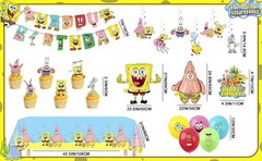 SpongeBob Party Decorations SpongeBob Birthday Supply Cake Topper Banner Balloon