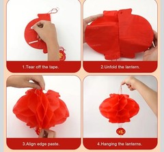 10 Pack Chinese Red Paper Lanterns Hanging Red Paper Chinese New Year Festive
