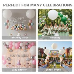 4PCS Large 36 Inch White Balloons, White Latex Big Balloons for Baby Shower G…