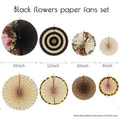 8 PCS Party Hanging Paper Fans Decoration Set Wedding Birthday Round Events