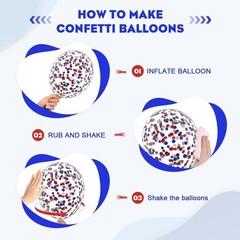 Red White and Blue Balloons,50Pcs Red and Blue Latex Balloons for 4th Of July…