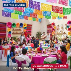 FUTUREPLUSX 1 Pack 18 Ft Papel Picado Banner Cinco De Mayo Decoration, Fiesta Pa