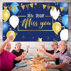 We Will Miss You Party Decorations, Extra Large Going Away Backdrop Miss You
