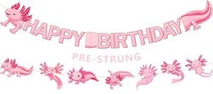 Axolotl Birthday Banner Set Pre-Strung Cute Axolotl Themed Party Decorations No