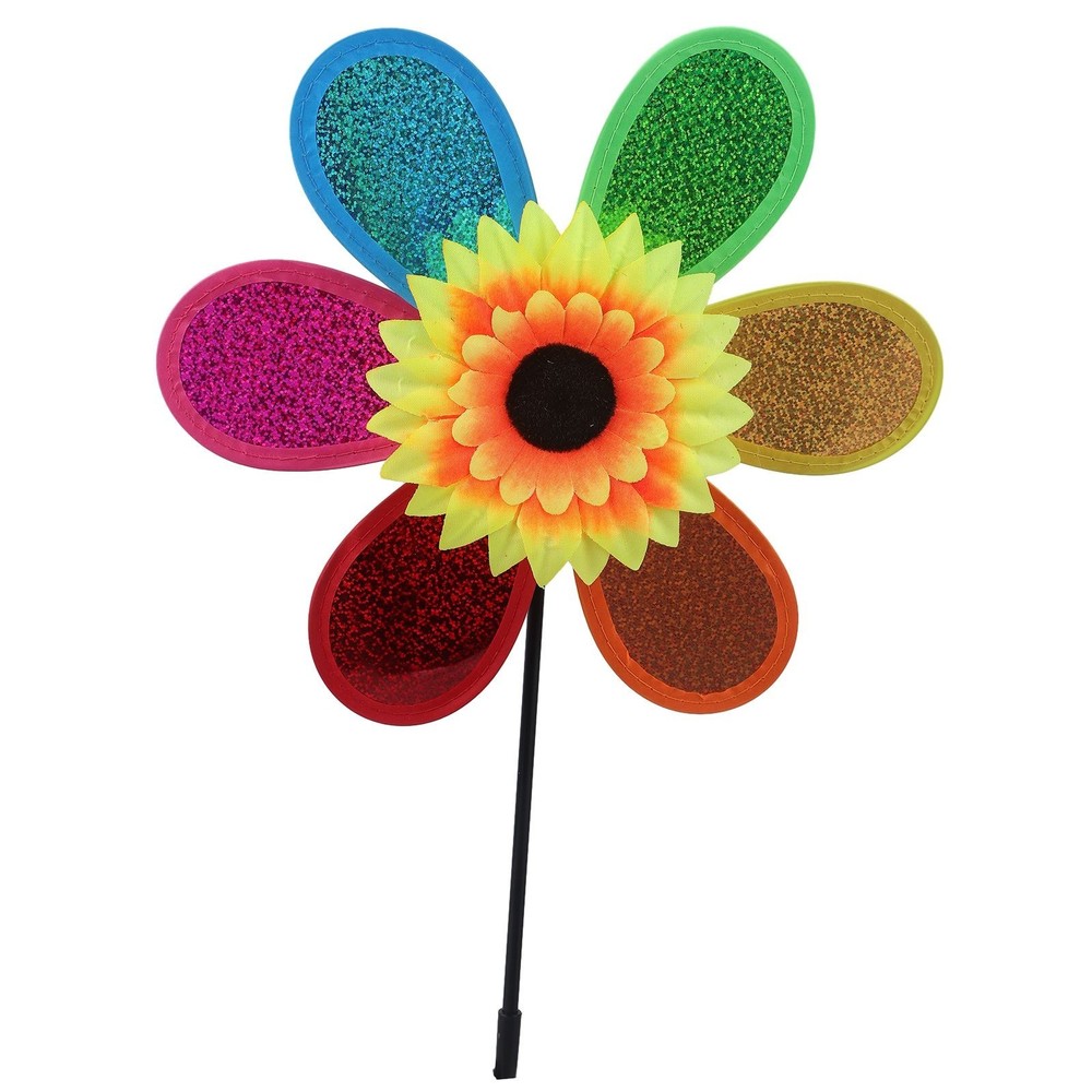 Balcony Sunflower Windmill Wind Spinner Beautiful Bright Colors Creative