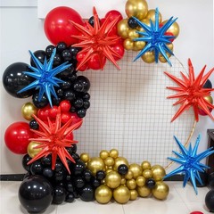 Exploding Star Balloons 22 Inch Foil Cone Spike Party Decorations 6pk