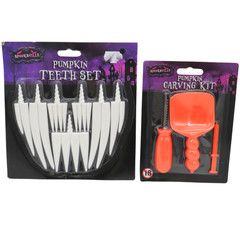 Pumpkin Carving & Decorating Set Saw/ Scoop & Teeth Easy Use Orange/ Purple