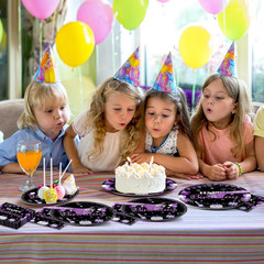 96Pcs Purple and Black Birthday Decorations Happy Birthday Party Supplies Tablew