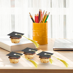 Graduation Cap Chocolate Decorations – 50Pcs Black & Dark Blue 2026 Set