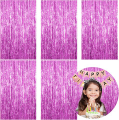 5 Pack Foil Curtain Backdrop Metallic Tinsel Foil Fringe Curtains Photo Booth Pr