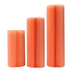 3PCS Pink Thickened Paper& PVC Foldable Paper Columns Display Pedestals Stands