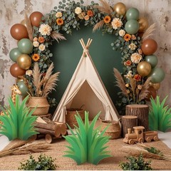 3 Set Fake Grass Decor 3D Cardboard Centerpiece Standees VBS 2026 Decorations…