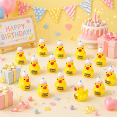 25 Piece Happy Birthday Resin Ducks for Birthday Party Favor Sweet 13 16 18 21 P