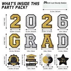 Graduation Decorations 2026 12Pcs Graduation Yard Signs Class of 2026 Outdoor Wa