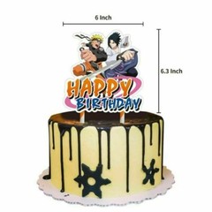 Anime Naruto Birthday Party Decor Set Happy Birthday Banner Balloons Cake Topper