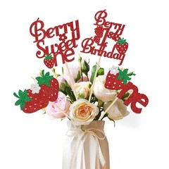 12 PCS Berry First 1st Birthday Centerpiece Sticks Strawberry Decorations