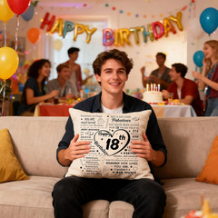 Sweet 16th Birthday Gift for Girl or Boy Birthday Throw Pillow Covers for 16 Yea