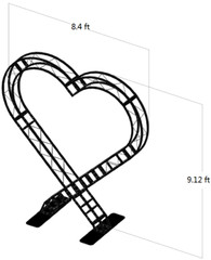 Wedding Birthday Arch Heart Shaped Black Truss Heavy Duty 8.4 ft x 9.12 ft