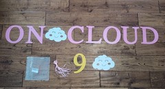 9th Birthday Party Decorations On Cloud 9 Girl’s Birthday Banner Pink New