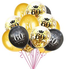 60th Birthday Balloons Black and Gold 60th Birthday Decorations for Men Women…