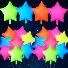 12Pcs Glow in the Dark Party Supply Neon Star Balloons Kit Star Shaped Neon Foil